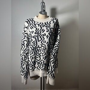 KEITH HARING Graphic Black and White Sweater